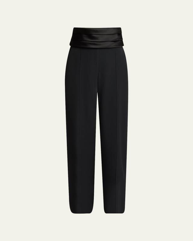 Cummerbund Straight Leg Wool Classic Trousers